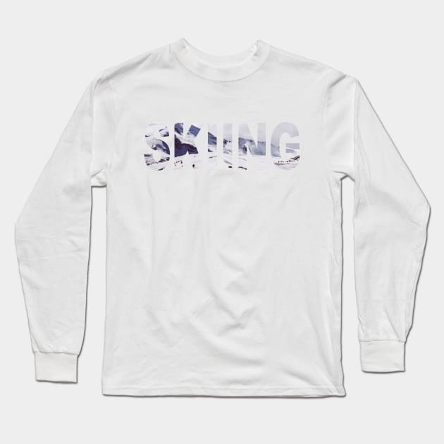 Skiing Snowy Mountain Workout Long Sleeve T-Shirt by teesbyfifi